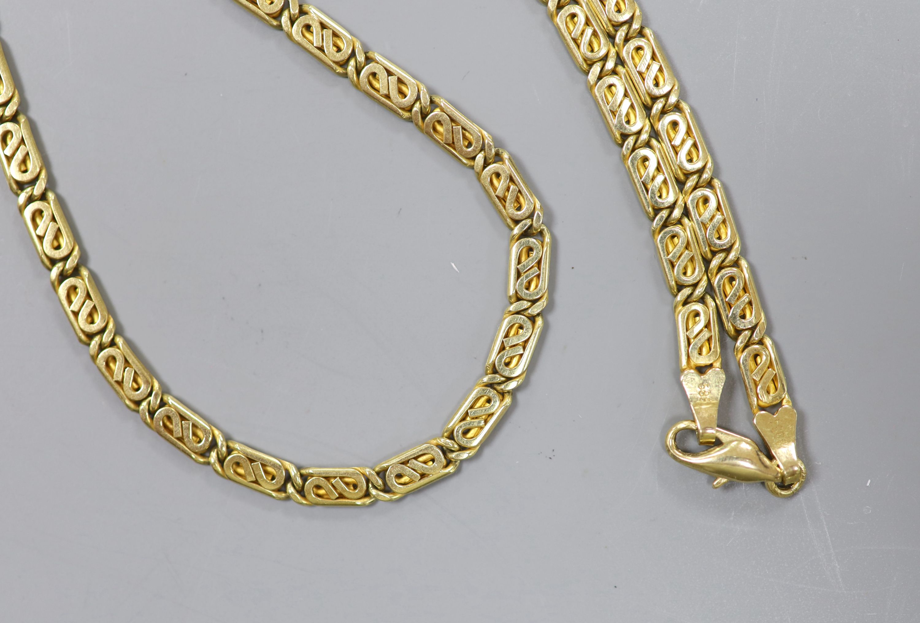 A 14ct gold fancy link necklace